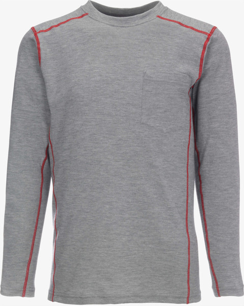 High Performance FR Long Sleeve Knit Crew in Heather Gray